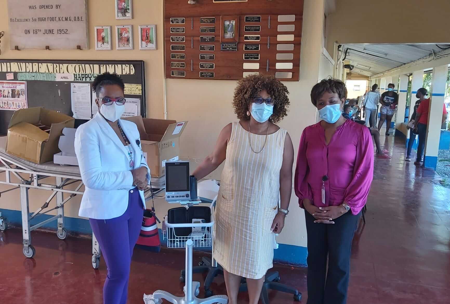 Spanish Town Hospital: handover by Marcel Smith of Jhlof in person