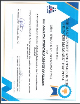 Princess Margret Hospital Cert.